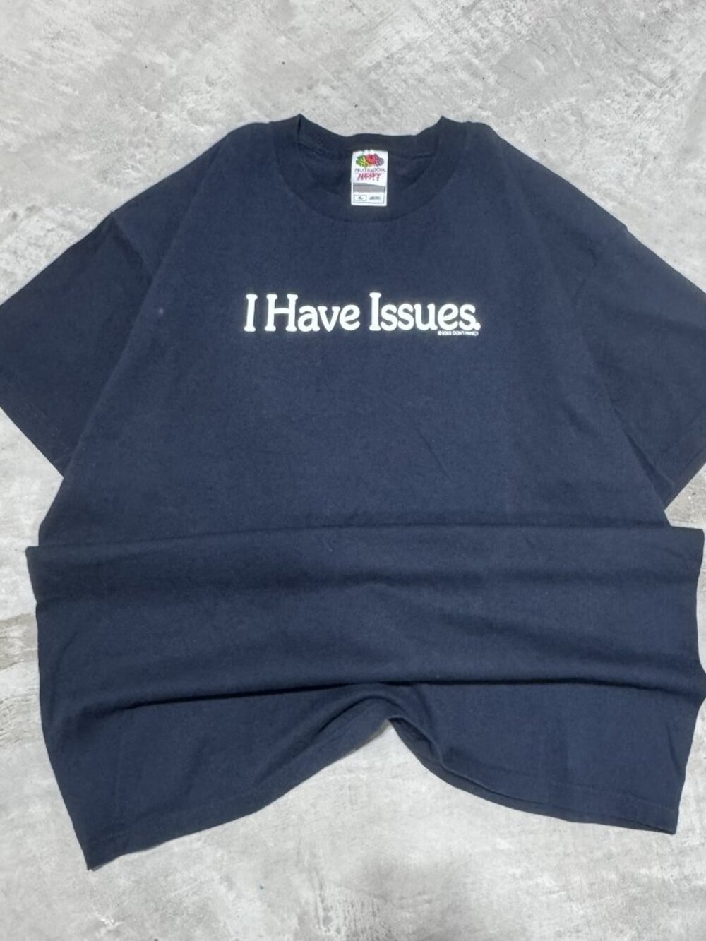 Vintage 2002 Don't Panic I Have Issues Tee XL Black Made in USA